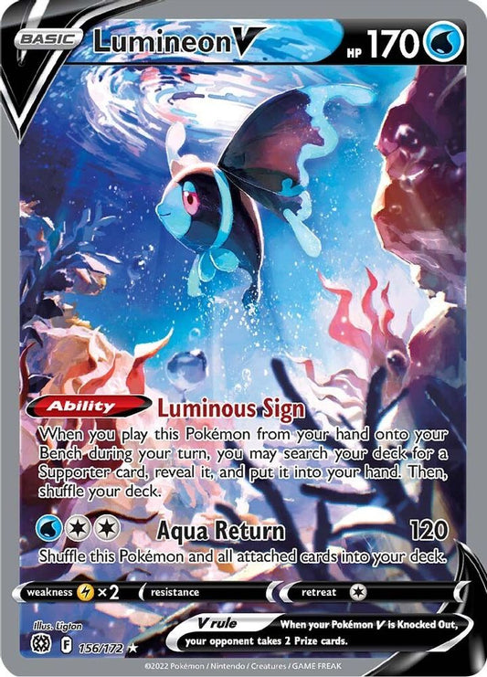 Lumineon V (Alternate Full Art) 156  - Holofoil SWSH09 Brilliant Stars - Ultra Rare