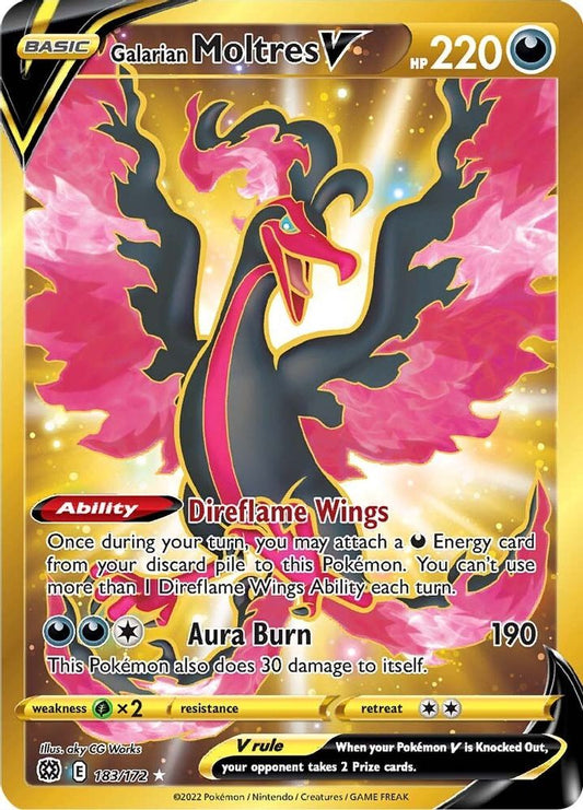 Galarian Moltres V (Secret) 183  - Holofoil SWSH09 Brilliant Stars - Secret Rare