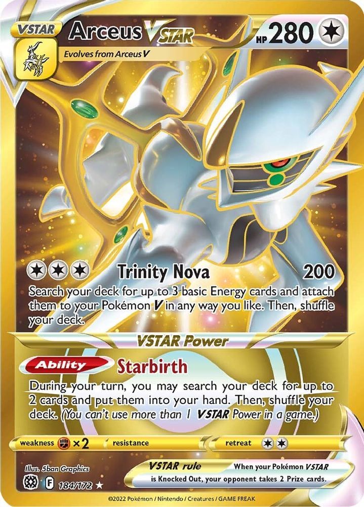 Arceus VSTAR (Secret) (184) (Secret)  184  - Holofoil SWSH09 Brilliant Stars - Secret Rare