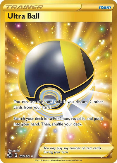 Ultra Ball (Secret) 186  - Holofoil SWSH09 Brilliant Stars - Secret Rare
