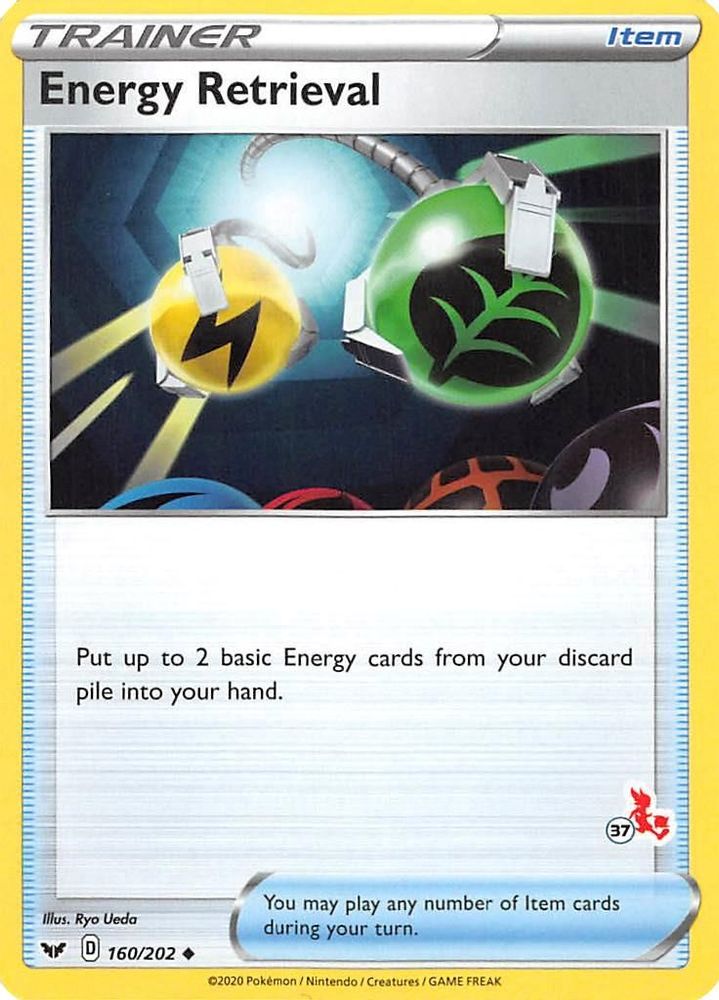 Energy Retrieval - 160/202 (#37 Cinderace Stamped)/202  Battle Academy 2022 - Promo