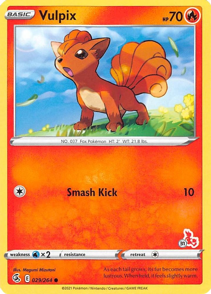 Vulpix - 029/264 (#31 Cinderace Stamped)/264  Battle Academy 2022 - Promo