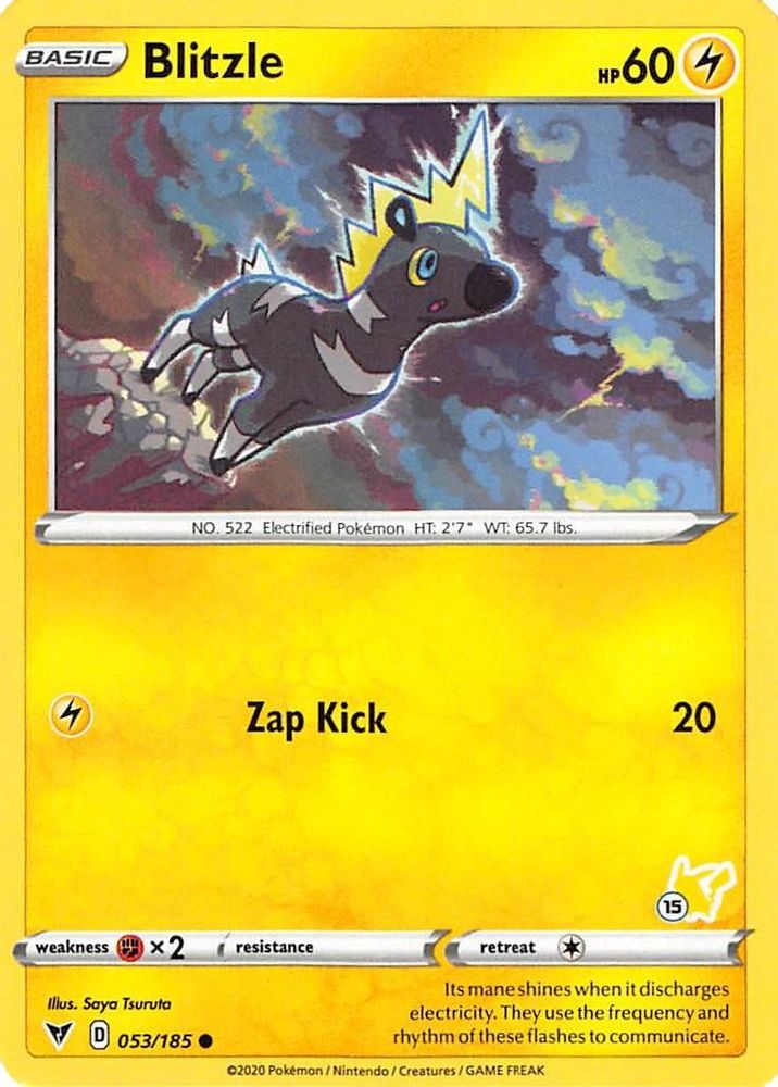 Blitzle - 053/185 (#15 Pikachu Stamped)/185  Battle Academy 2022 - Promo