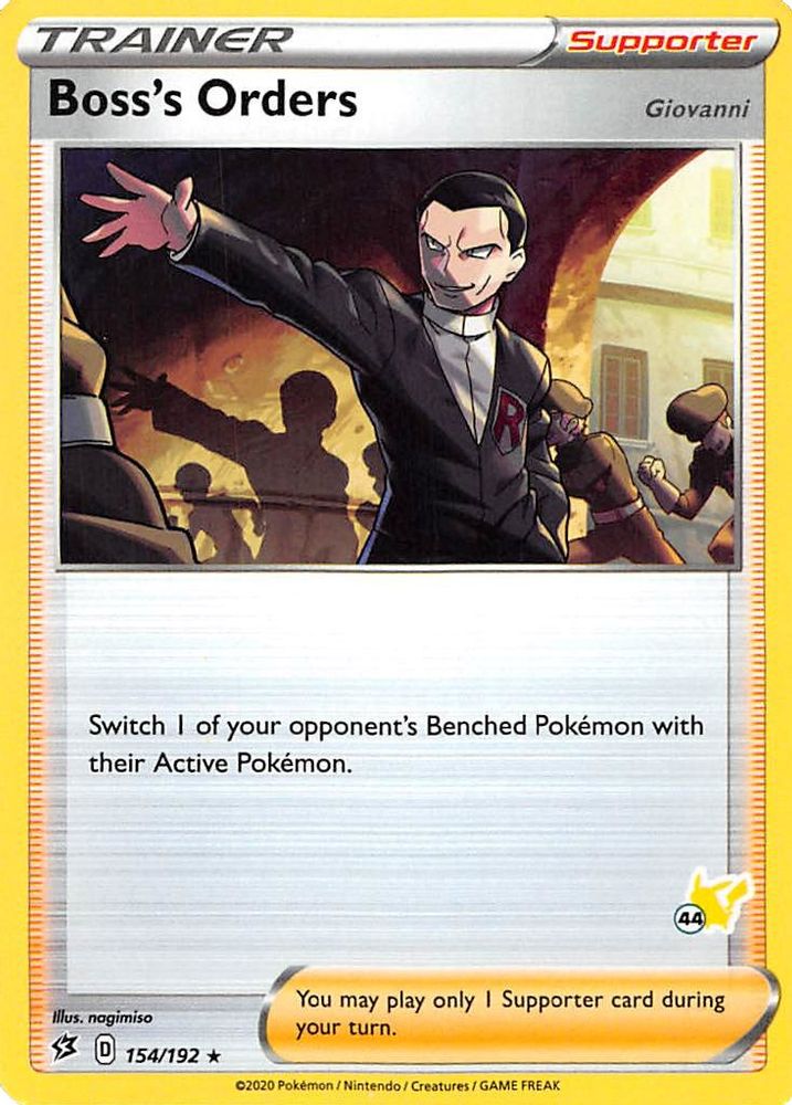 Boss's Orders (#44 Pikachu Stamped) 154/192  Battle Academy 2022 - Promo