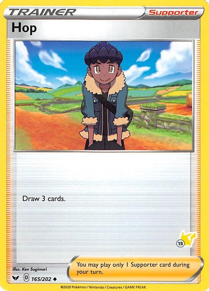 Hop - 165/202 (#13 Pikachu Stamped)/202  Battle Academy 2022 - Promo