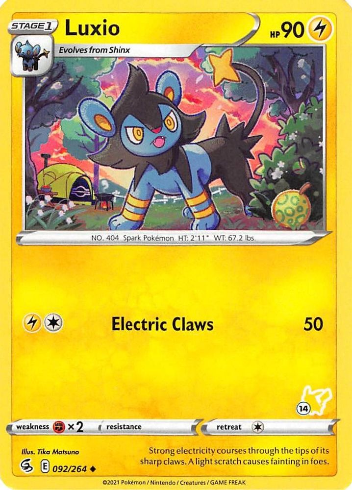 Luxio - 092/264 (#14 Pikachu Stamped)/264  Battle Academy 2022 - Promo