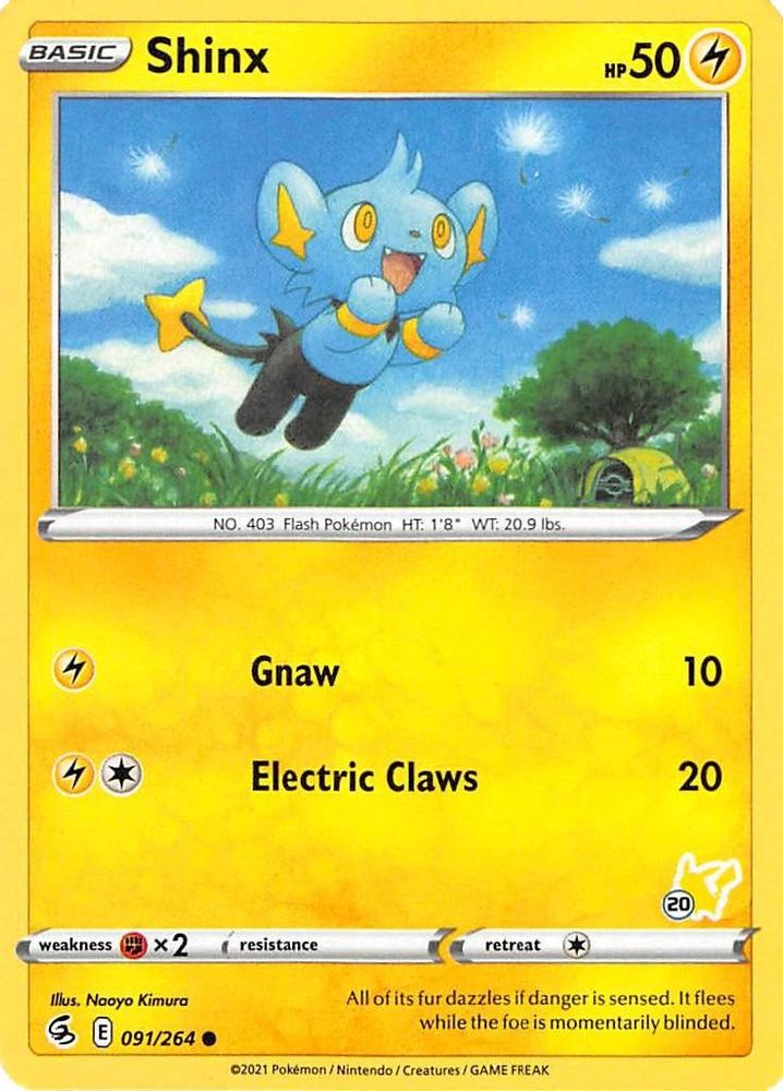 Shinx - 091/264 (#20 Pikachu Stamped)/264  Battle Academy 2022 - Promo