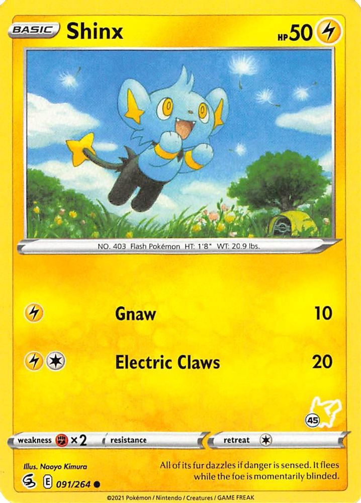 Shinx - 091/264 (#45 Pikachu Stamped)/264  Battle Academy 2022 - Promo