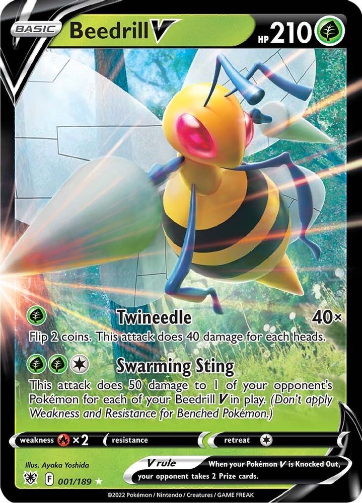 Beedrill V 001  - Holofoil SWSH10 Astral Radiance - Ultra Rare