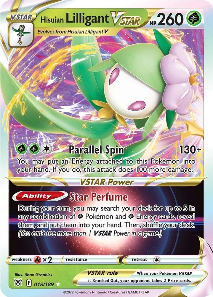 Hisuian Lilligant VSTAR 018  - Holofoil SWSH10 Astral Radiance - Ultra Rare