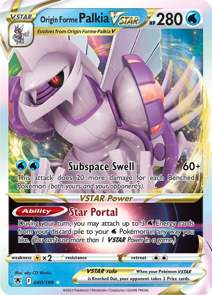 Origin Forme Palkia VSTAR 040  - Holofoil SWSH10 Astral Radiance - Ultra Rare
