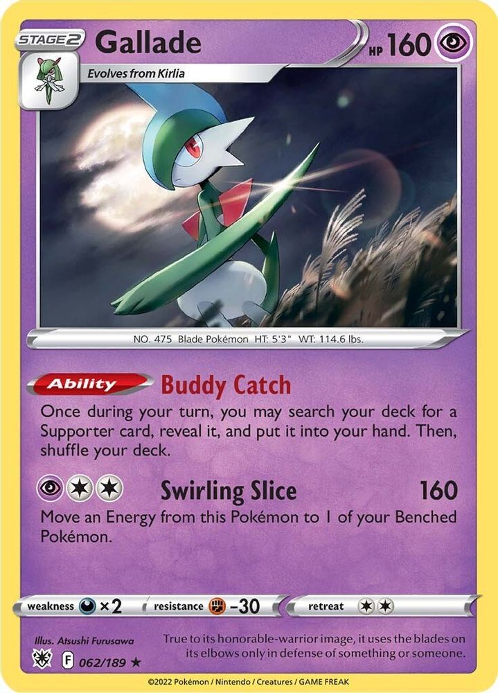 Gallade 062  - Reverse Holofoil SWSH10 Astral Radiance - Holo Rare
