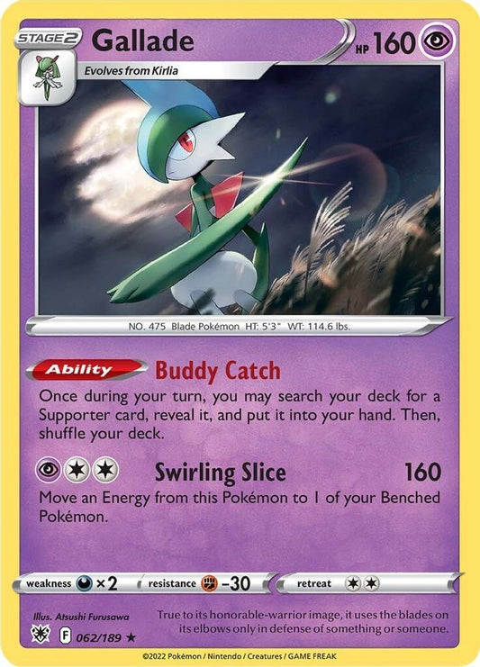 Gallade 062  - Holofoil SWSH10 Astral Radiance - Holo Rare