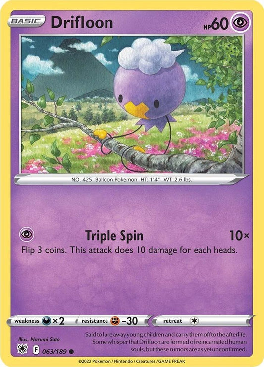 Drifloon 063  - Reverse Holofoil SWSH10 Astral Radiance - Common