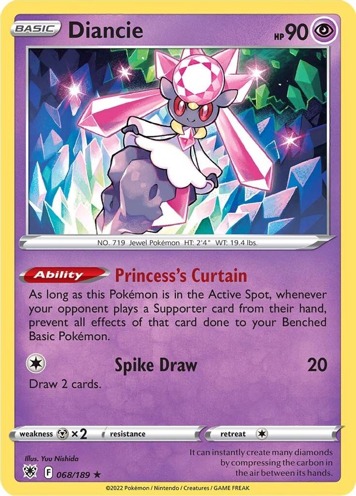 Diancie 068  - Holofoil SWSH10 Astral Radiance - Holo Rare