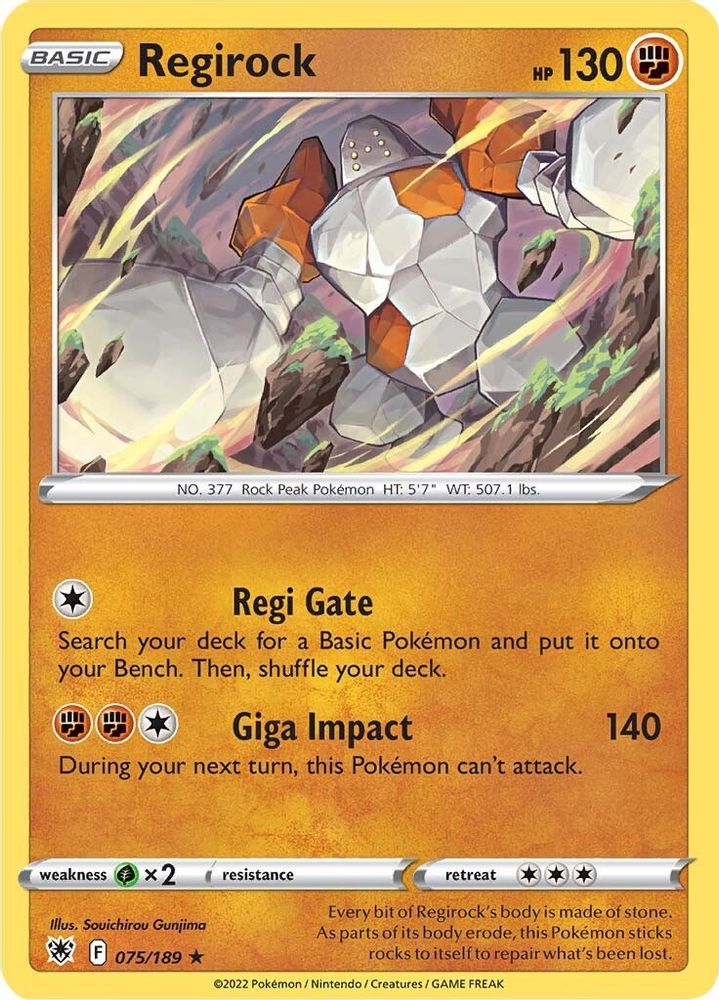 Regirock 075  SWSH10 Astral Radiance - Rare