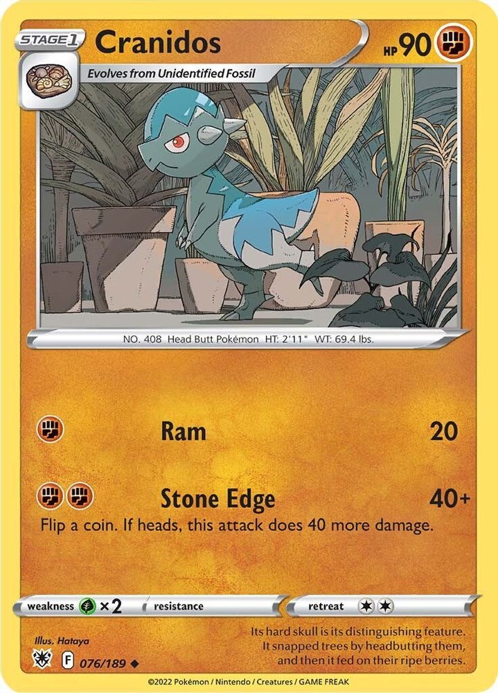 Cranidos 076  SWSH10 Astral Radiance - Uncommon