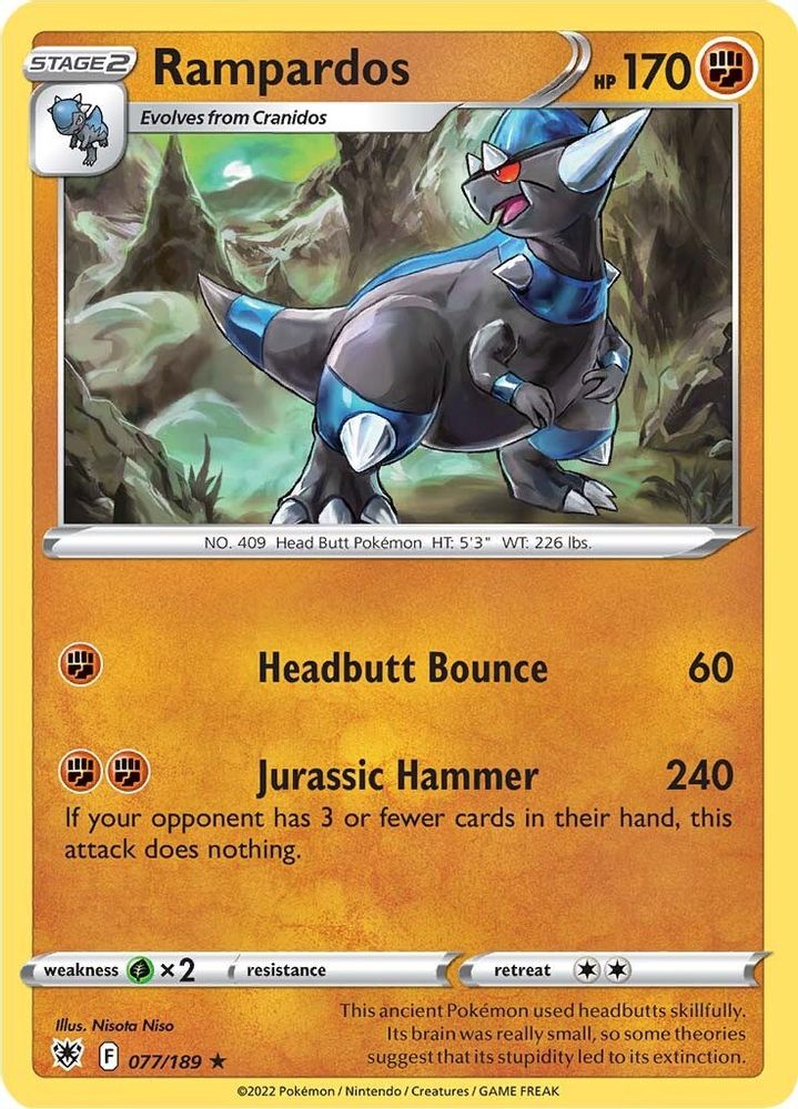 Rampardos 077  - Reverse Holofoil SWSH10 Astral Radiance - Holo Rare