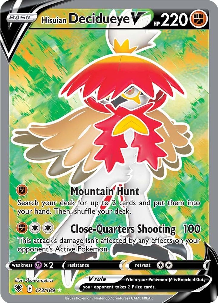 Hisuian Decidueye V (Full Art) 173  - Holofoil SWSH10 Astral Radiance - Ultra Rare