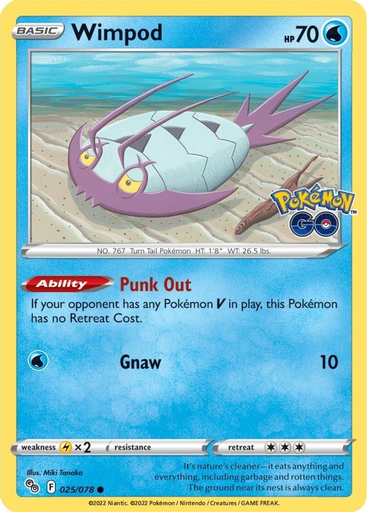 Wimpod 025  - Reverse Holofoil Pokemon GO - Common