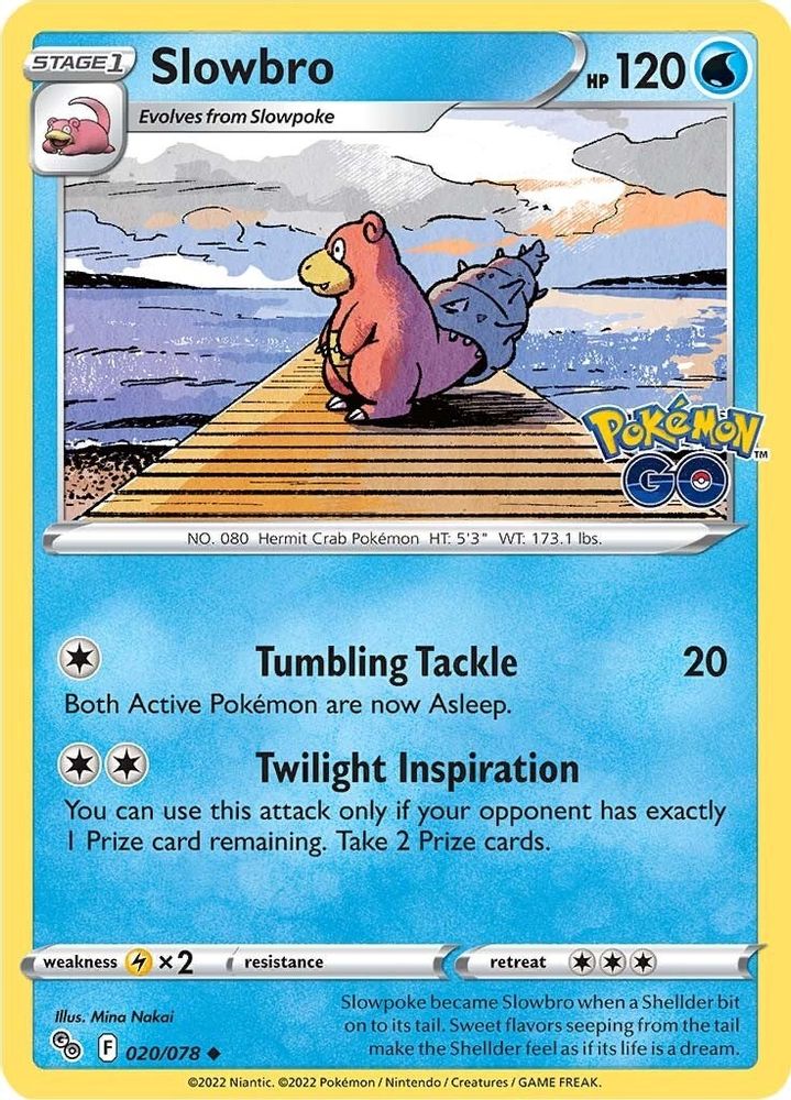 Slowbro 020  - Reverse Holofoil Pokemon GO - Uncommon