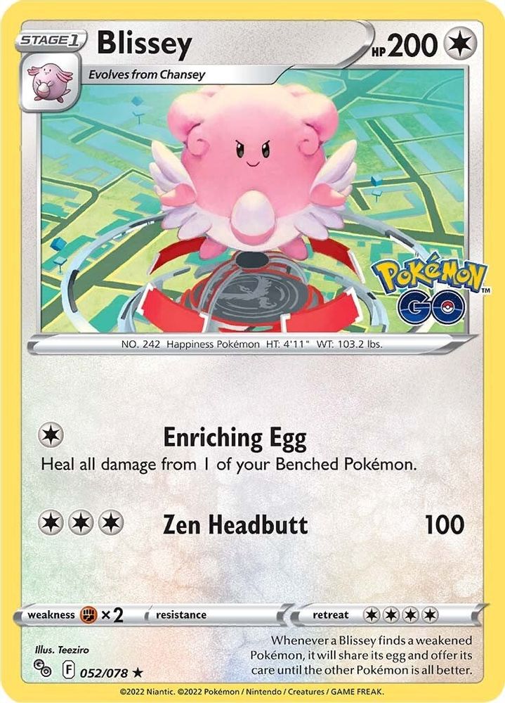 Blissey 052  - Holofoil Pokemon GO - Holo Rare