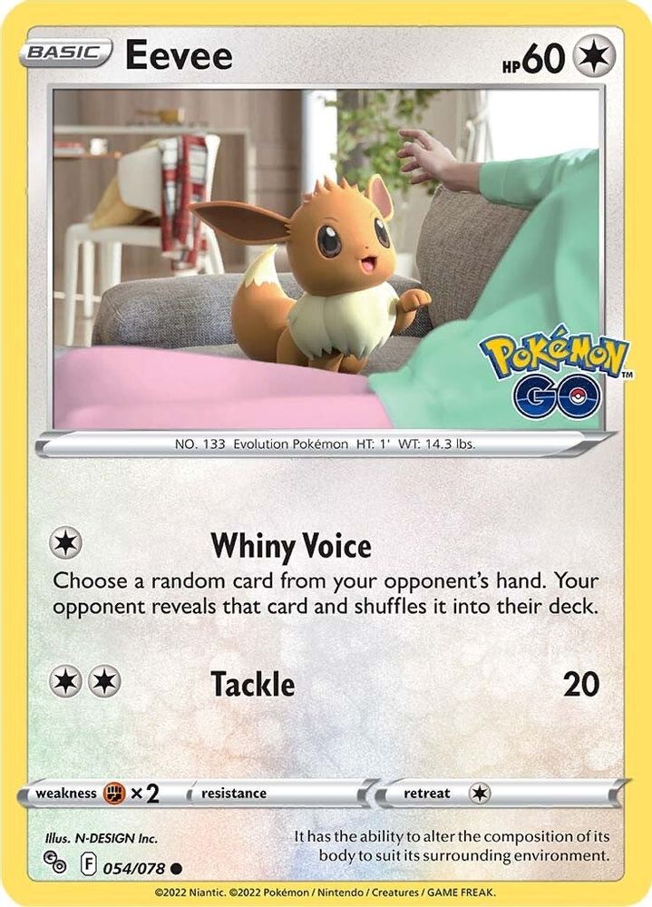 Eevee 054  - Reverse Holofoil Pokemon GO - Common