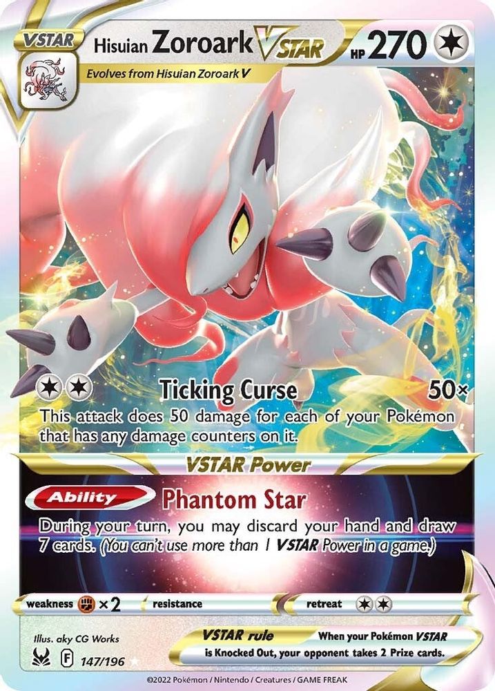 Hisuian Zoroark VSTAR 147  - Holofoil SWSH11 Lost Origin - Ultra Rare