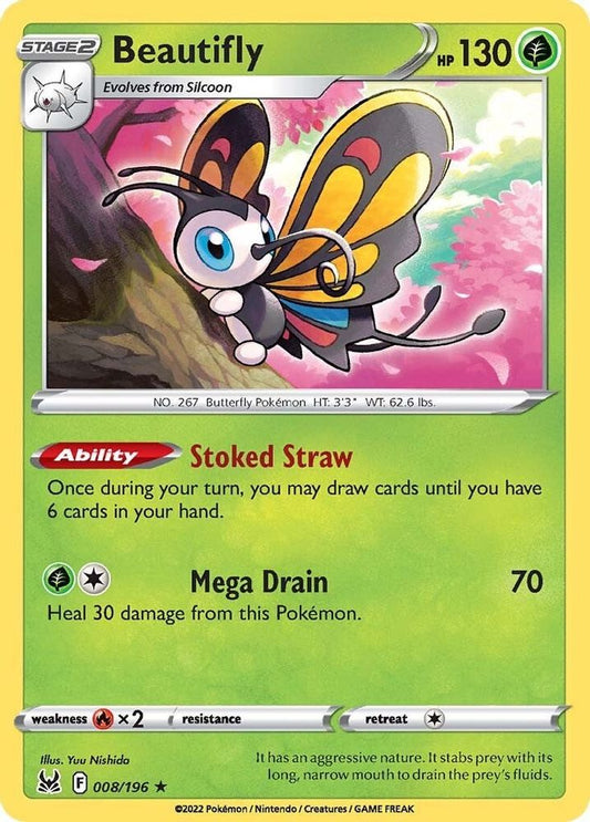 Beautifly 008  - Reverse Holofoil SWSH11 Lost Origin - Holo Rare