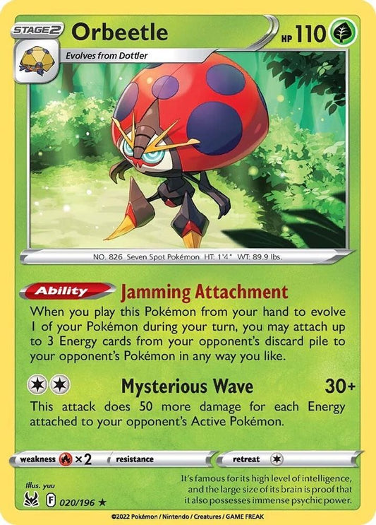 Orbeetle 020  - Reverse Holofoil SWSH11 Lost Origin - Holo Rare