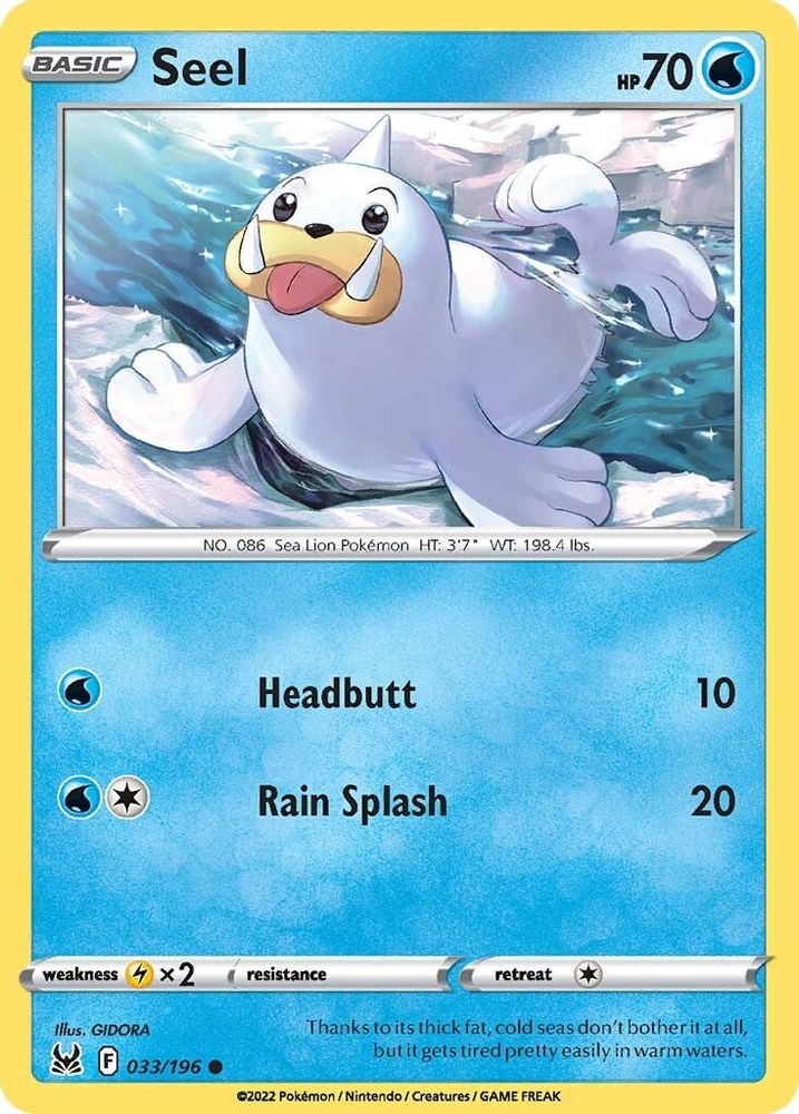 Seel 033  SWSH11 Lost Origin - Common