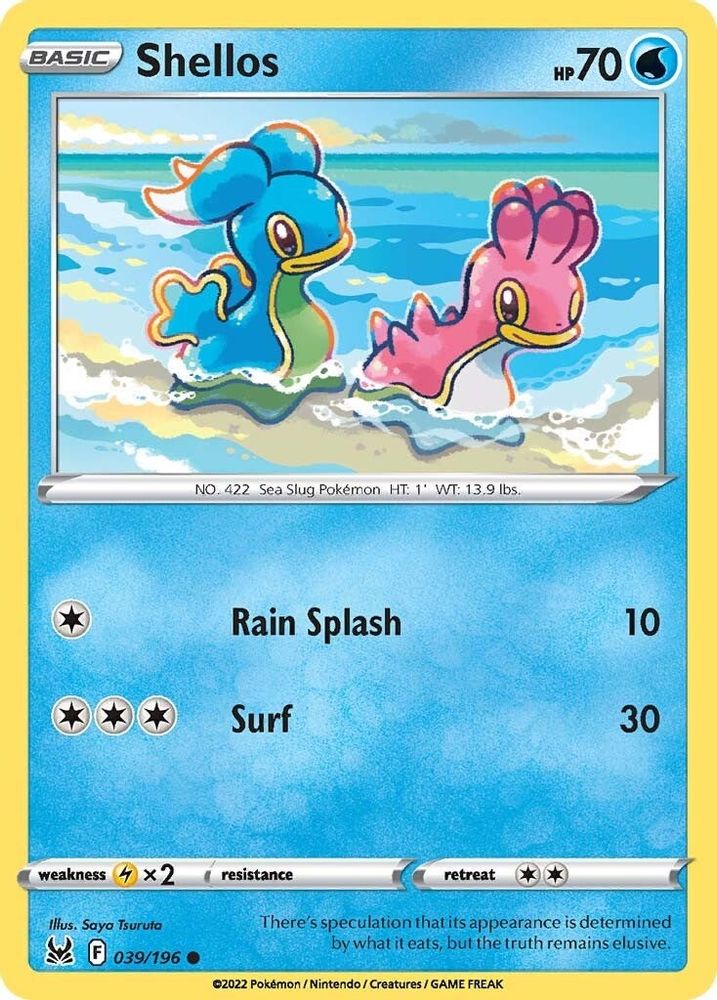 Shellos 039  - Reverse Holofoil SWSH11 Lost Origin - Common