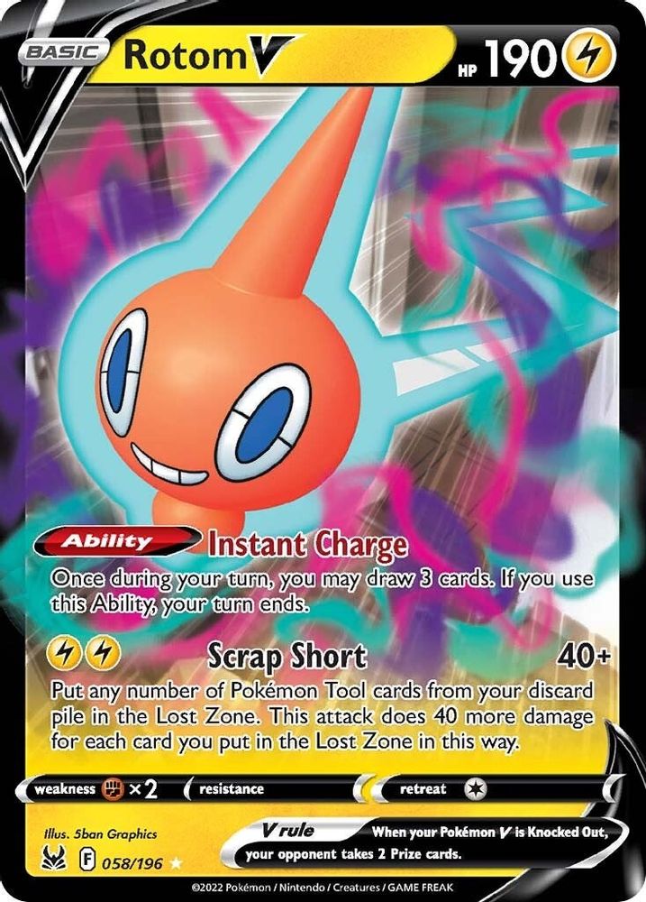 Rotom V 058  - Holofoil SWSH11 Lost Origin - Ultra Rare