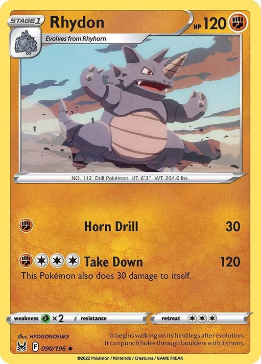 Rhydon 090  - Reverse Holofoil SWSH11 Lost Origin - Uncommon