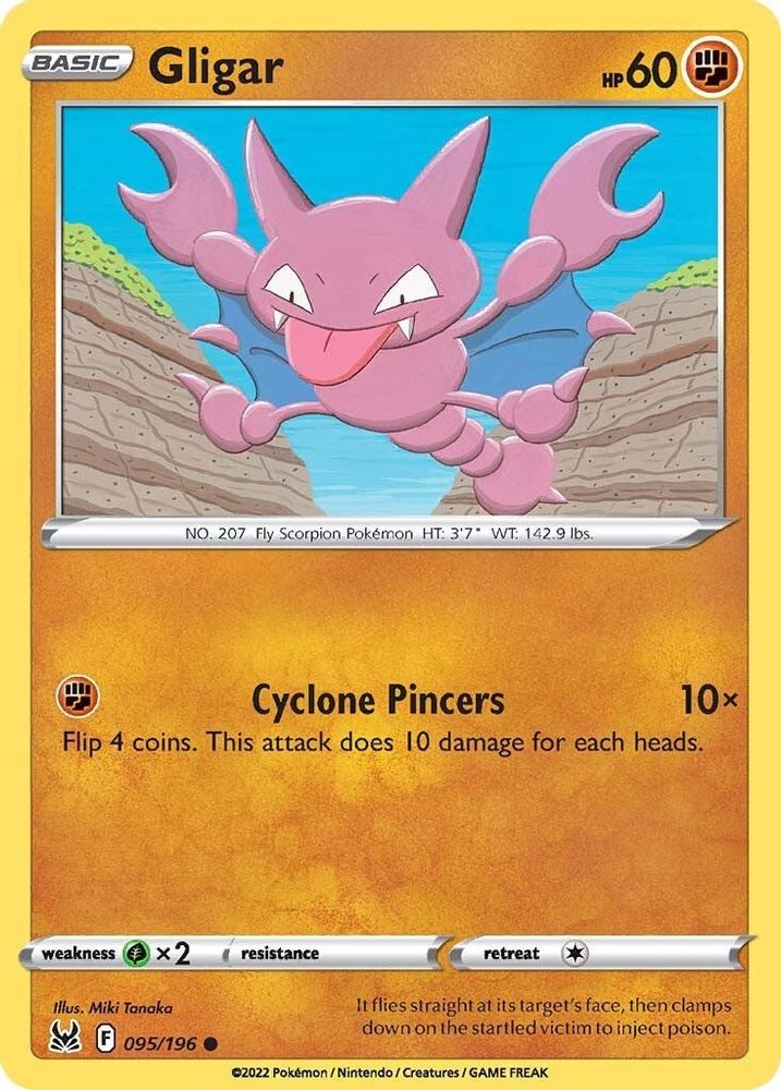 Gligar 095  - Reverse Holofoil SWSH11 Lost Origin - Common