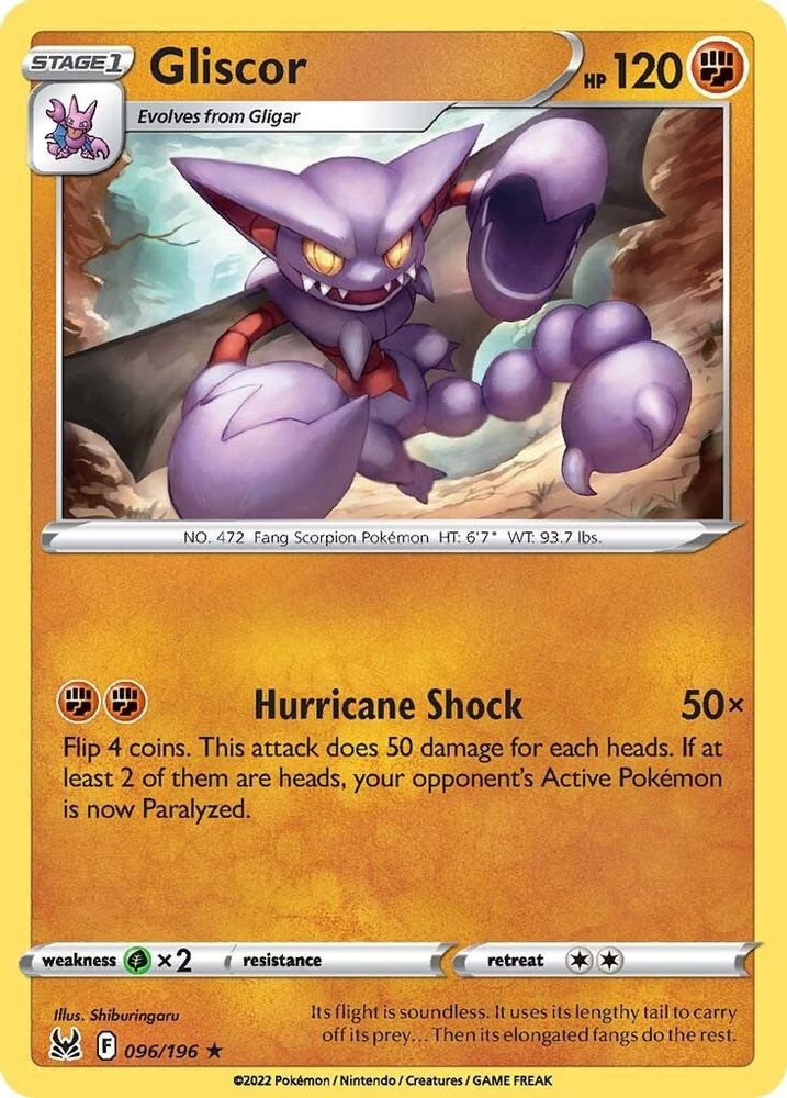 Gliscor 096  - Reverse Holofoil SWSH11 Lost Origin - Rare