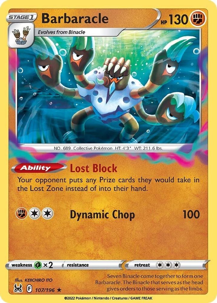 Barbaracle 107  - Holofoil SWSH11 Lost Origin - Holo Rare