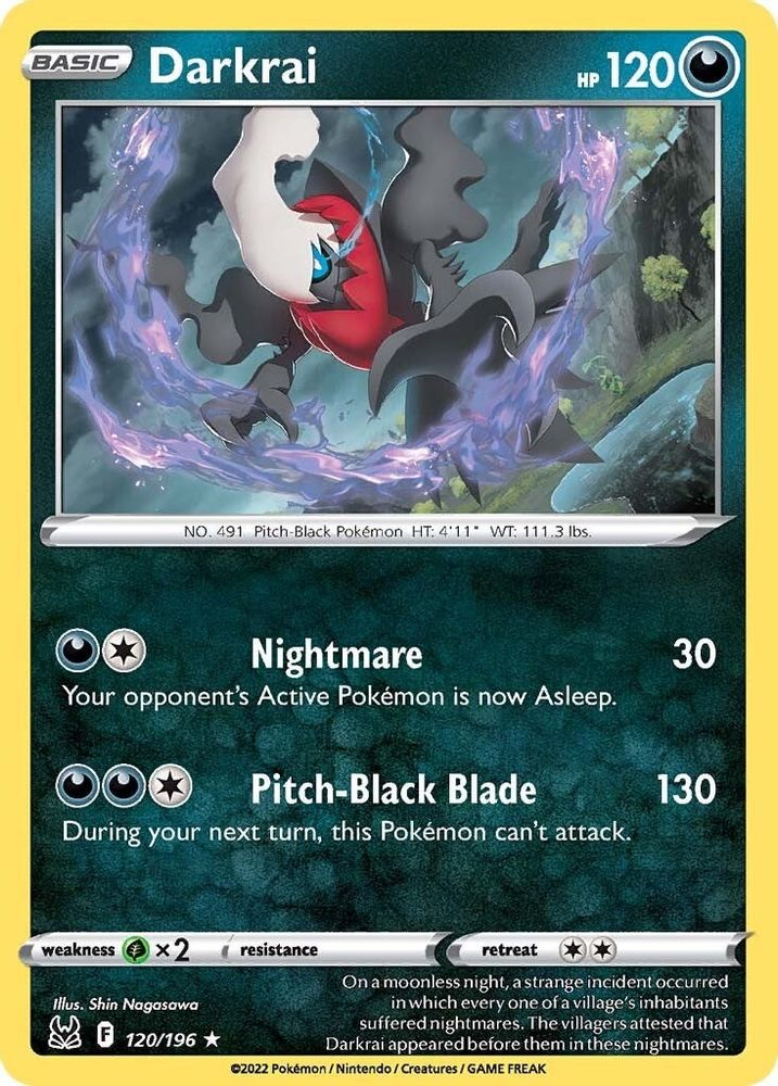 Darkrai 120  - Holofoil SWSH11 Lost Origin - Holo Rare