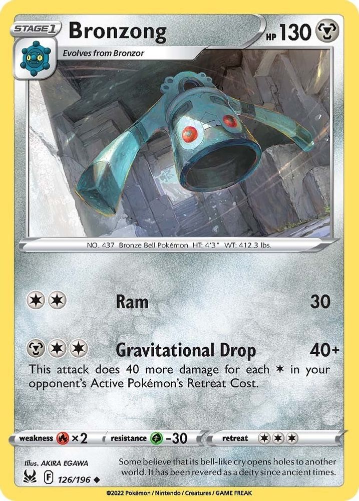 Bronzong 126  - Reverse Holofoil SWSH11 Lost Origin - Uncommon