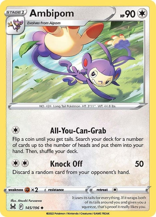 Ambipom 145  - Reverse Holofoil SWSH11 Lost Origin - Uncommon