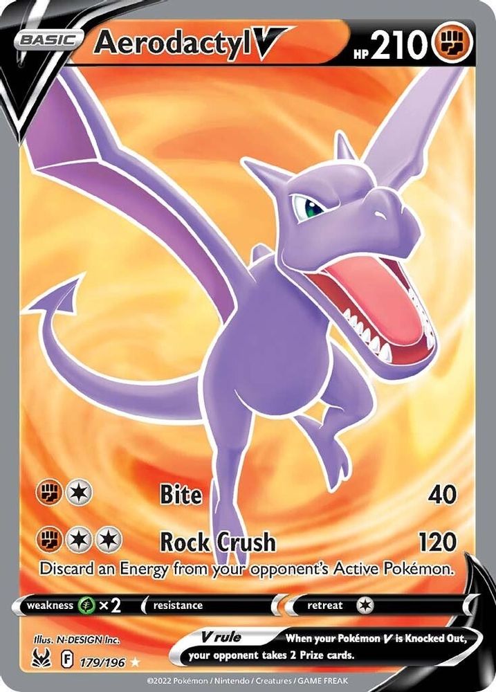 Aerodactyl V (Full Art) 179  - Holofoil SWSH11 Lost Origin - Ultra Rare