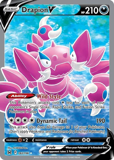Drapion V (Full Art) 182  - Holofoil SWSH11 Lost Origin - Ultra Rare
