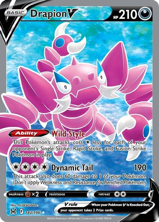 Drapion V (Full Art) 182  - Holofoil SWSH11 Lost Origin - Ultra Rare