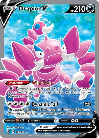 Drapion V (Full Art) 182  - Holofoil SWSH11 Lost Origin - Ultra Rare