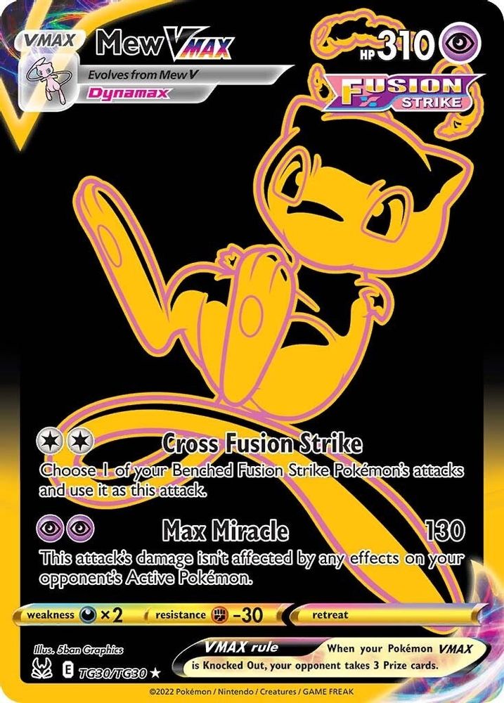 Mew VMAX (Secret) TG30  - Holofoil SWSH11 Lost Origin Trainer Gallery - Secret Rare
