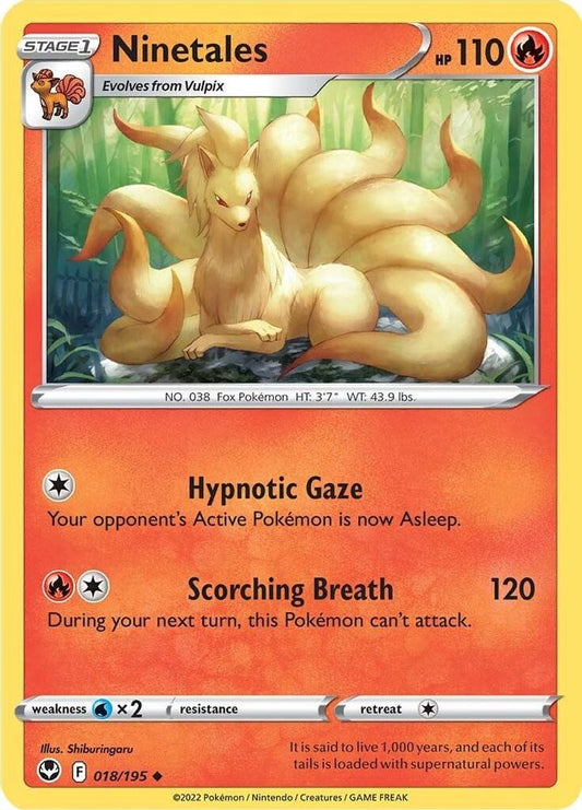 Ninetales 018  - Reverse Holofoil SWSH12 Silver Tempest - Uncommon