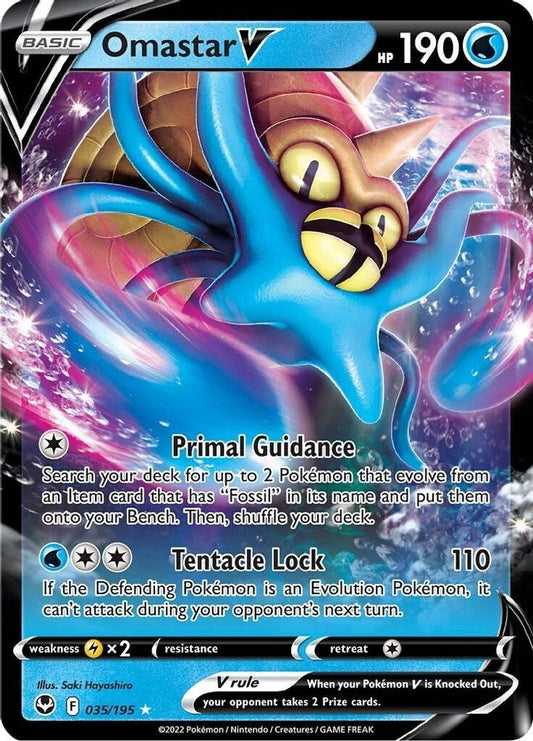 Omastar V 035  - Holofoil SWSH12 Silver Tempest - Ultra Rare