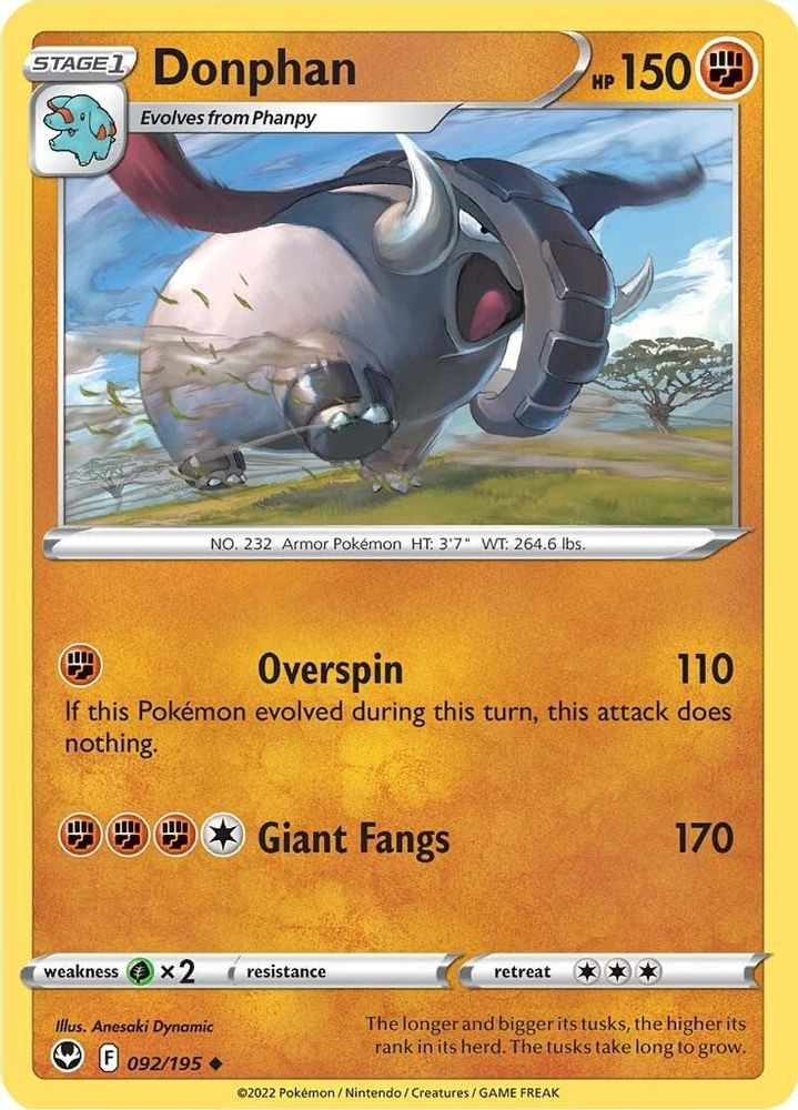 Donphan 092  SWSH12 Silver Tempest - Uncommon