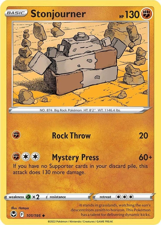 Stonjourner 101  - Reverse Holofoil SWSH12 Silver Tempest - Uncommon