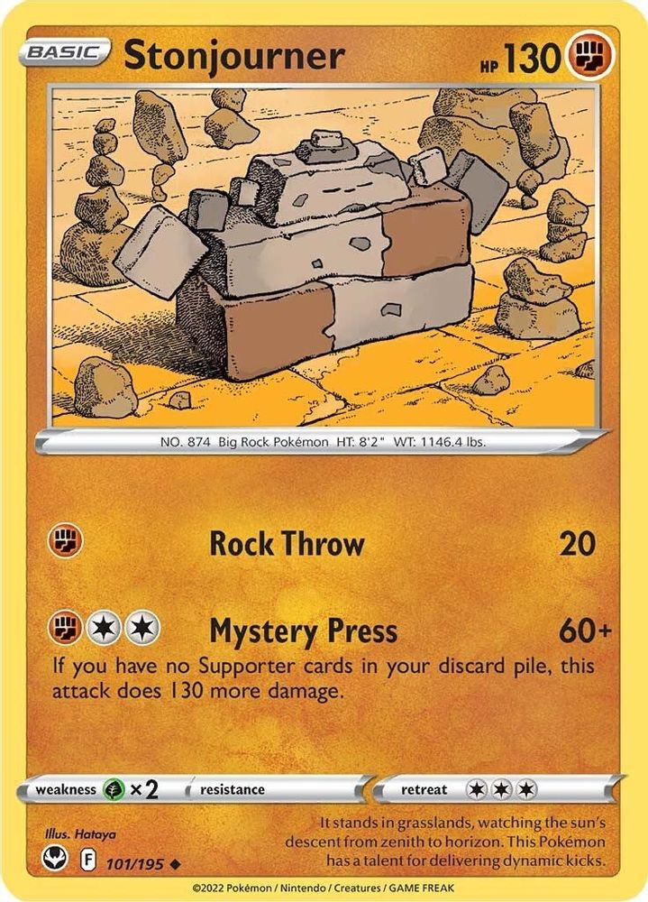 Stonjourner 101  - Reverse Holofoil SWSH12 Silver Tempest - Uncommon